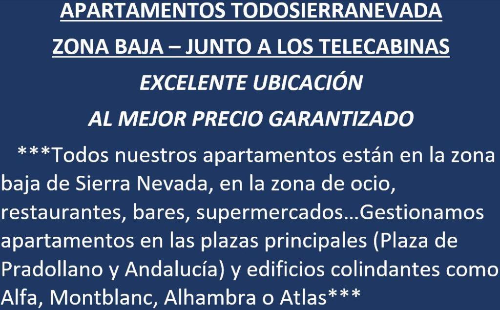 Todosierranevada Zona Baja - Edificio Alhambra - Junto A Los Telecabinas Сиера Невада Екстериор снимка